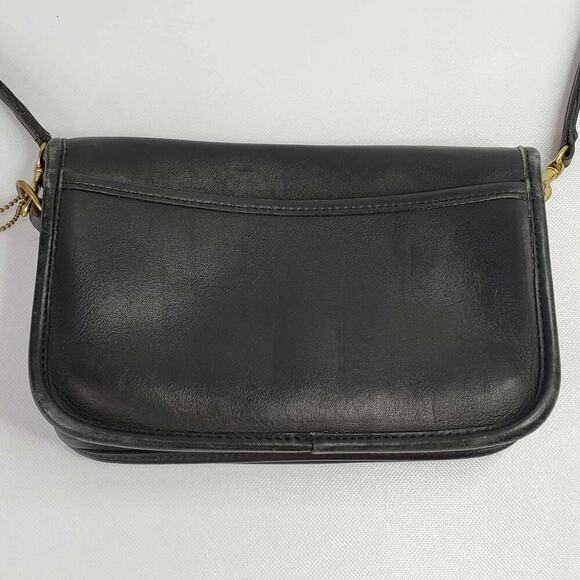 Coach Vintage 9755 Leather Penny Pocket Purse Crossbody Bag Black USA - Picture 4 of 16